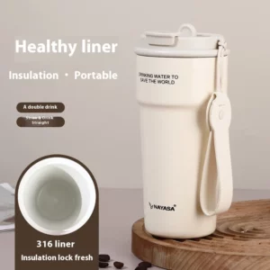 New High Beauty Insulated Cup Ceramic Coated Inner Pot Coffee Cup for Girls Portable and Accompanying Men Straw Car Water Cup - Image 3