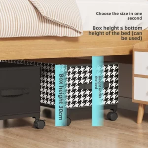 Student dormitory bed dustproof transparent clothes storage box rental artifact sorting storage box with wheel storage basket - Image 4
