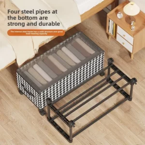 Student dormitory bed dustproof transparent clothes storage box rental artifact sorting storage box with wheel storage basket - Image 5