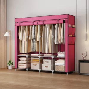Portable Closet Large Household Multi-laye Economy Fabric Wardrobe Dustproof Rental Room Single Person Closet Clothes Organizer - Image 3