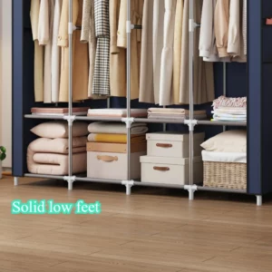 Portable Closet Large Household Multi-laye Economy Fabric Wardrobe Dustproof Rental Room Single Person Closet Clothes Organizer - Image 6