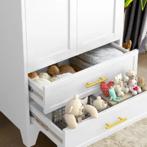 2 Door Metal Locker Iron Wardrobe Almirah Cabinet Metal Armoire Closet For Kids Bedroom, Laundry Room,Home - Image 2