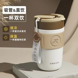 MIJIA Stainless Steel Coffee Cup 400ML Thermos Mug Leak-Proof Thermos Travel Thermal Vacuum Flask Insulated Cup Water Bottle - Image 2