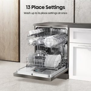 Hisense Freestanding Stainless Steel Dishwasher HS622E90G, 13 Place Settings, 2 Basktes, 8 Programs, Eco Program, Crystal Wash, Extra Dry, Half Load, Power Off Memory, Self-Clean Program, Child Lock, Start Delay 44 kg 1850 W HS622E90G Grey - Image 9