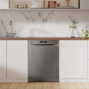 Hisense Freestanding Stainless Steel Dishwasher HS622E90G, 13 Place Settings, 2 Basktes, 8 Programs, Eco Program, Crystal Wash, Extra Dry, Half Load, Power Off Memory, Self-Clean Program, Child Lock, Start Delay 44 kg 1850 W HS622E90G Grey - Image 8