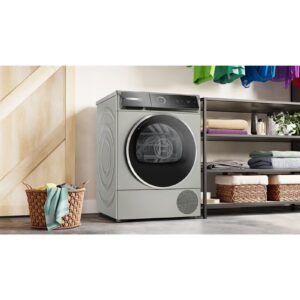 BOSCH 9 Kg Free-Standing Heat Pump Dryer with EcoSilence Drive, Touch Dial, Sensitive Drying System, Anti-Vibration Design, Series 8, WQB245BXGC, Silver Inox WQB245BXGC Silver Inox - Image 2