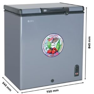 SPJ 150L Chest Freezer, Single Door Hard Top Smooth White Interior, Sliding Inner Door, Powerful Compressor, Home & Restaurant Freezer 150L chest freezer energy saving chest freezer,High-Efficiency Compressor, Low Noise, Energy Saving, LED Light(Grey) - Image 4