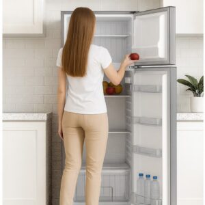 SPJ 230 L Double Door Refrigerator – 166 L Net Capacity, R600a Energy Saving Gas, Vegetable Crisper, Adjustable Glass Shelves, Convenient Defrost & Temperature Control | RF-INY229C - Image 4