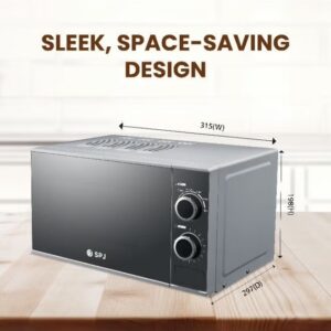 SPJ SPJ Microwave Oven 20L, 700W, 6 Power Levels, Defrost Function, 30-Minute Timer – Silver - Image 7