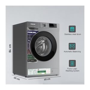 NIKAI 7KG 16 Programs Front Load Washer, Steam Wash, 1000 RPM, 4 Star Energy Saving, Fully Automatic Washing Machine, Digital LCD Display, Child Lock, Best For Home And Small Family 7 kg 137 kW 7 kg 137 kW NWM701FN9S Silver - Image 2