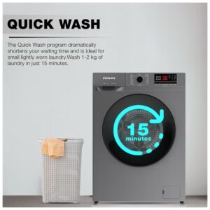 NIKAI 7KG 16 Programs Front Load Washer, Steam Wash, 1000 RPM, 4 Star Energy Saving, Fully Automatic Washing Machine, Digital LCD Display, Child Lock, Best For Home And Small Family 7 kg 137 kW 7 kg 137 kW NWM701FN9S Silver - Image 4