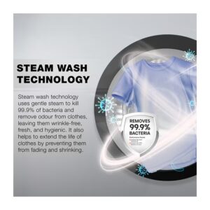 NIKAI 7KG 16 Programs Front Load Washer, Steam Wash, 1000 RPM, 4 Star Energy Saving, Fully Automatic Washing Machine, Digital LCD Display, Child Lock, Best For Home And Small Family 7 kg 137 kW 7 kg 137 kW NWM701FN9S Silver - Image 5