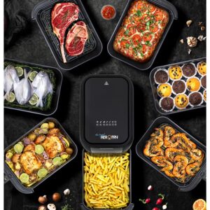 BLACK+DECKER Digital Air Fryer, 8L Family-Sized Capacity, 7 Preset Functions, Rapid Air Convection for Healthy Frying, Adjustable Temperature 80-200°C, Easy Clean, 8 L 1700 W SAF80-B5 Black - Image 4