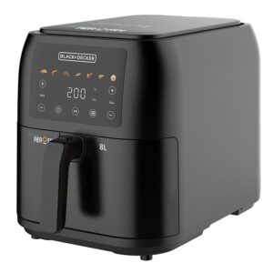 BLACK+DECKER Digital Air Fryer, 8L Family-Sized Capacity, 7 Preset Functions, Rapid Air Convection for Healthy Frying, Adjustable Temperature 80-200°C, Easy Clean, 8 L 1700 W SAF80-B5 Black - Image 6