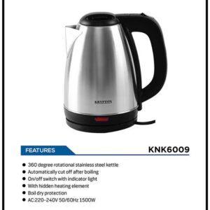 KRYPTON Stainless Steel Electric Kettle with 360-Degree Rotation Base, Auto Safety Off, Perfect for Boiling Water, Milk & Tea, Protection from Overheating and Dry Boil 1.8 L 1500 W 1500 KNK6009B Silver - Image 5