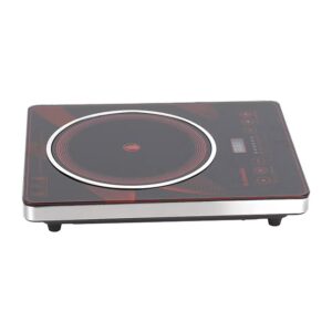 Digital Control Electric Infrared Cooker, Single Cooking Hob, Burner With Adjustable Temperature, Energy Saving/ Touch Control, 20 Settings, Stainless Steel Body and Tempered Glass Panel, 2 Years Warranty 2200 W OMIC2092M Black/Red - Image 7
