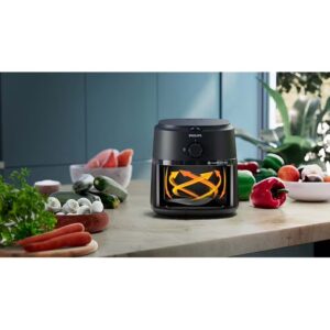 Airfryer Compact - Analogue, 12 Cooking Functions, Rapid Air Technology, 3.2 L 1300 W Philips NA110/09/00 Black - Image 3