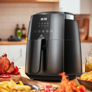 Air Fryer With Digital Control Panel Display, 8 Preset Programs Built-In Preheat Function 4 L 1500 W EVKA-AF4008D Black - Image 3