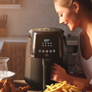 Air Fryer With Digital Control Panel Display, 8 Preset Programs Built-In Preheat Function 4 L 1500 W EVKA-AF4008D Black - Image 4