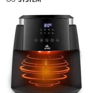 Air Fryer With Digital Control Panel Display, 8 Preset Programs Built-In Preheat Function 4 L 1500 W EVKA-AF4008D Black - Image 7