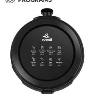 Air Fryer With Digital Control Panel Display, 8 Preset Programs Built-In Preheat Function 4 L 1500 W EVKA-AF4008D Black - Image 8