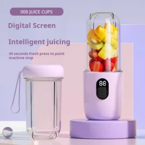 500ML Portable Blender with Lid Rechargeable Wireless Orange Juicer 16 Stainless Blades USB Smoothie Vegetables Fruits Mixer - Image 1