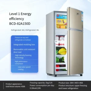 172L Home Bottom Freezer Refrigerator Mini Double Door Two-door Refrigerator and Freezer - Image 5