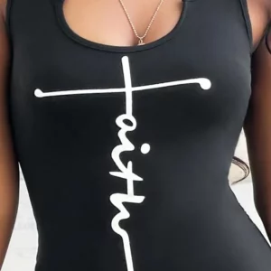Women's Alphabet V Neck Slim Hip Lifting Jumpsuit Sleeveless High Waisted Yoga Wear One Piece Bodybuilding - Image 6
