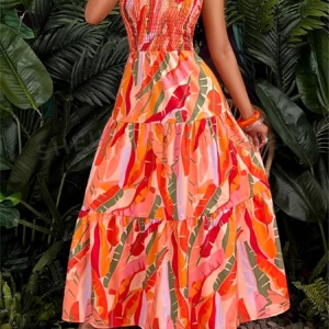 Summer Cross-Border Women's Sleeveless Long Camisole Dress European American Style Print Design for Amazon Commuting Hot Girl - Image 6