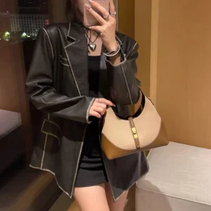 Contrasting color niche design dumpling bag versatile commuter portable shoulder crossbody bag handbag - Image 4
