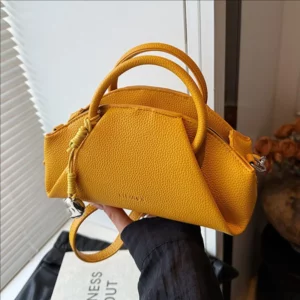 Korean Pleated Casual Handbag For Women Fashion Zipper Small Square Bags Solid Versatile Crossbody Pack Letter Commuter Bag - Image 1