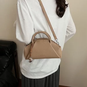 Korean Pleated Casual Handbag For Women Fashion Zipper Small Square Bags Solid Versatile Crossbody Pack Letter Commuter Bag - Image 2