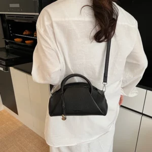 Korean Pleated Casual Handbag For Women Fashion Zipper Small Square Bags Solid Versatile Crossbody Pack Letter Commuter Bag - Image 4