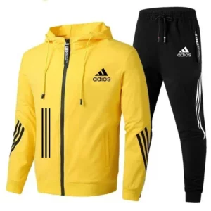 2025 Autumn and Winter Fitness Breathable high-quality set: Men's zipper hooded long-sleeved jacket + casual pants 2-piece set - Image 5