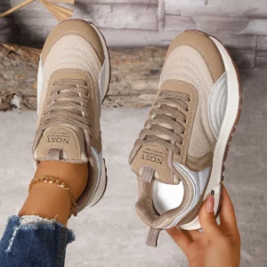 Spring and Autumn Round Toe Lace Up Breathable Sports and Leisure Shoes Fashionable and New Comfortable Women's Vulcanized Shoes - Image 2