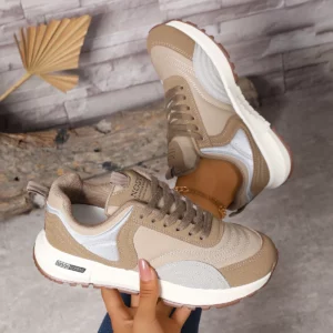 Spring and Autumn Round Toe Lace Up Breathable Sports and Leisure Shoes Fashionable and New Comfortable Women's Vulcanized Shoes - Image 3