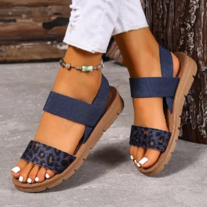 Women Sandals Wedge Thick Sole Sandals Sexy Leopard Print Daily Beach Party Shoes Women Leisure Fashion Versatile Women Shoes - Image 5