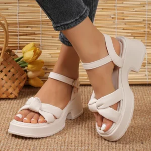 Fashion Mixed Color Platform Sandals Women Ankle Buckle Thick Sole Rome Sandals Woman Summer Open Toe Cross Band Sandalias Mujer - Image 4