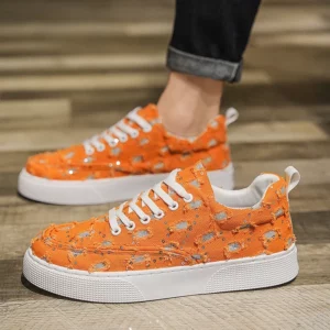 Men's Shoes 2024 Spring and Autumn New Low Cut Sequined Fabric Surface Comfortable Casual Soft Soled Board Shoes - Image 1