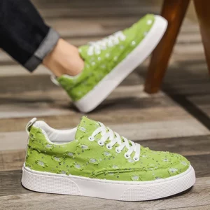 Men's Shoes 2024 Spring and Autumn New Low Cut Sequined Fabric Surface Comfortable Casual Soft Soled Board Shoes - Image 2
