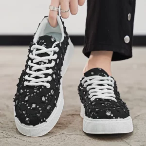 Men's Shoes 2024 Spring and Autumn New Low Cut Sequined Fabric Surface Comfortable Casual Soft Soled Board Shoes - Image 4