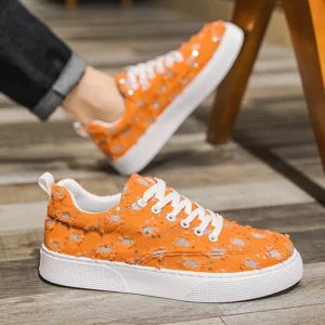 Men's Shoes 2024 Spring and Autumn New Low Cut Sequined Fabric Surface Comfortable Casual Soft Soled Board Shoes - Image 5