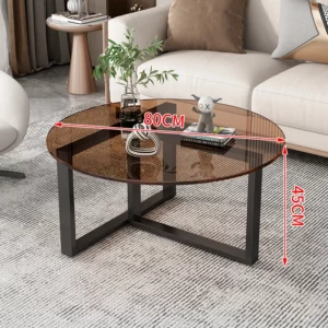 Transparent Space Saving Coffee Table Unique Mechanism Decoration Designer Coffee Table Round Simple Couchtisch Home Furniture - Image 3
