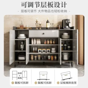 Luxury Kitchen Sideboard Buffet Cabinet with Storage Drawers, Storage Cabinet with 4 Doors & Shelves for Living Room Furniture - Image 3