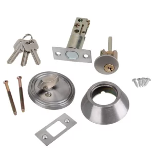 Copper Door Lock Cylinder Deadbolt Chrome Metal Dead Home Door Gate Single Cylinder Bolt Door Lock - Image 2