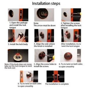 Copper Door Lock Cylinder Deadbolt Chrome Metal Dead Home Door Gate Single Cylinder Bolt Door Lock - Image 3