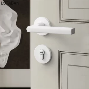 Bedroom Security Door Locks Bathroom Silent Split Mechanical Door Lock Mute Handle Deadbolt White Locks Home Furniture Hardware - Image 4