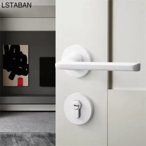 Bedroom Security Door Locks Bathroom Silent Split Mechanical Door Lock Mute Handle Deadbolt White Locks Home Furniture Hardware - Image 5