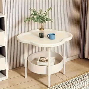[Stylish Side Table] Stylish Modern Round Side Table with Storage Shelf | Space-Saving, Lightweight for Living Room, Bedroom - Image 6
