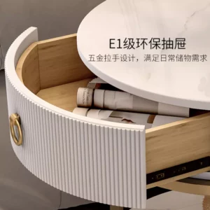 Rock Board Home Sofa Living Room Side Table Coffee Table TV Storage Side Cabinet Balcony Round Corner Bedroom Bedside Table - Image 6